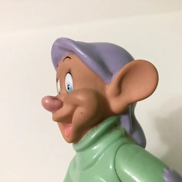 Vtg 1990s Disney Snow White And The Seven Dwarfs Dopey Vinyl Figure - Picture 16 of 16